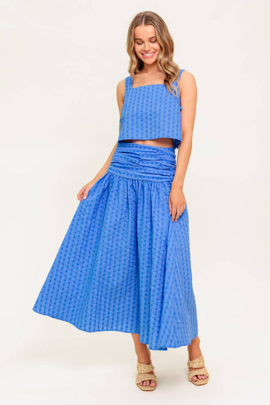 URBAN AFFAIR TOP & SKIRT SET - BLUE
