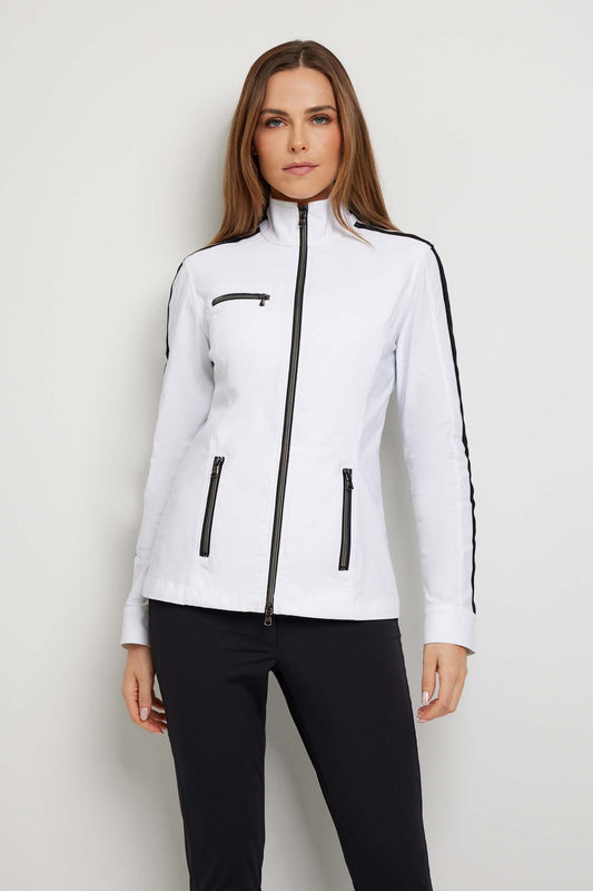 Justine Side-Stripe Racer Jacket