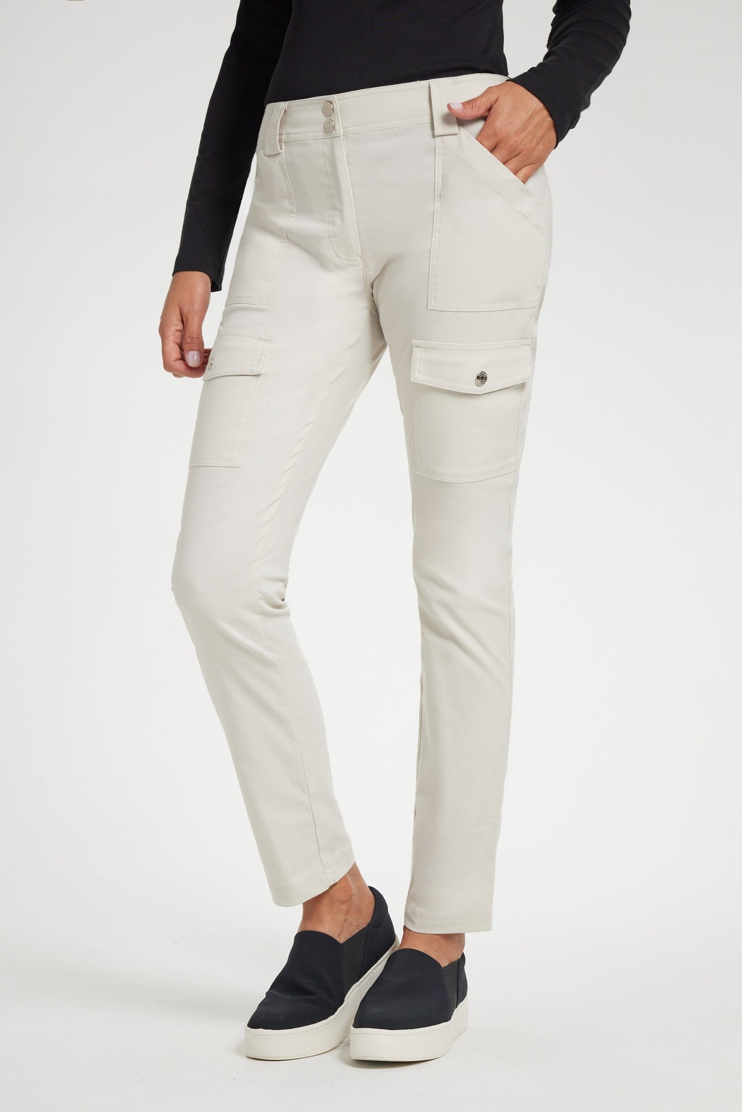 Kate Skinny Cargo Pant in Stone