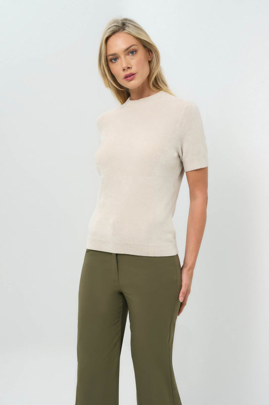 Coco Mohair Elbow Sleeve Sweater with Removable turtleneck