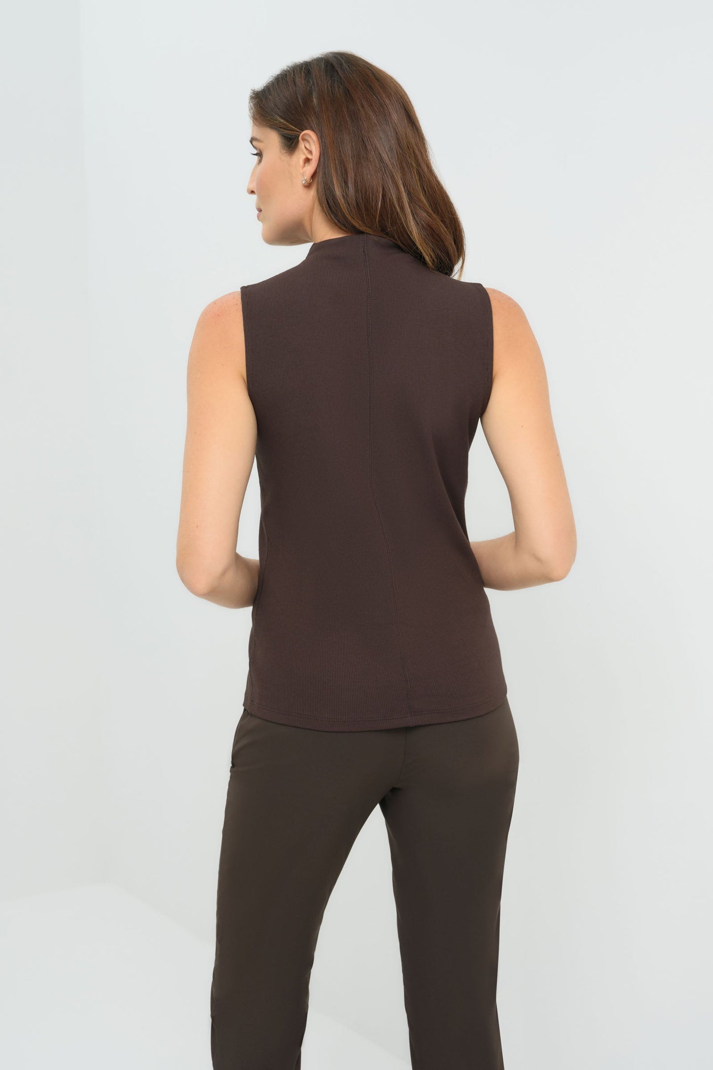 Siobhan Sleeveless High Neck Pima Rib Top