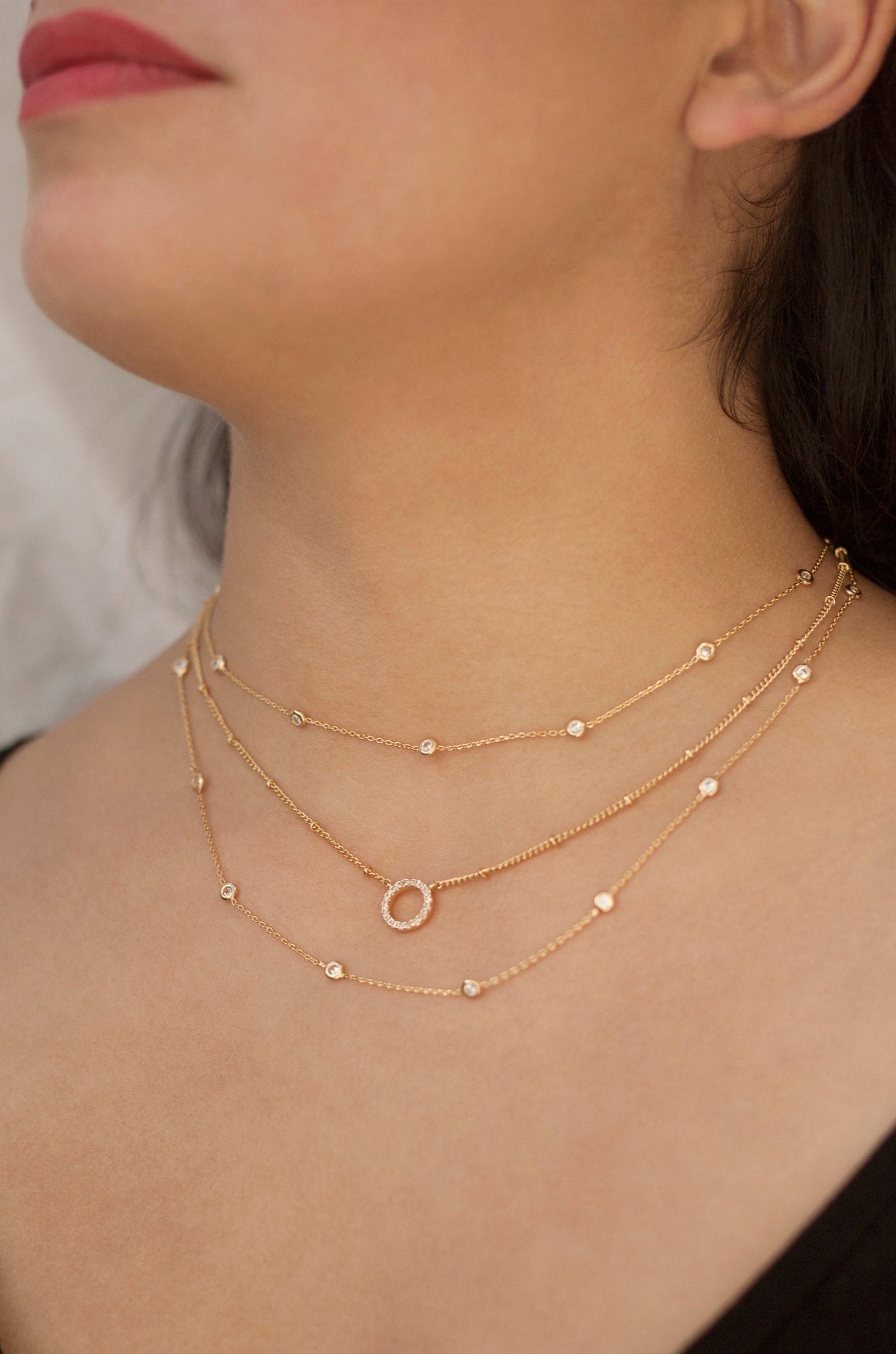 Monroe Crystal Strand Layered Necklace