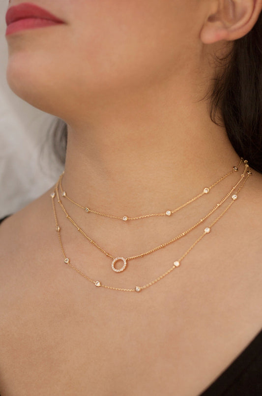 Monroe Crystal Strand Layered Necklace