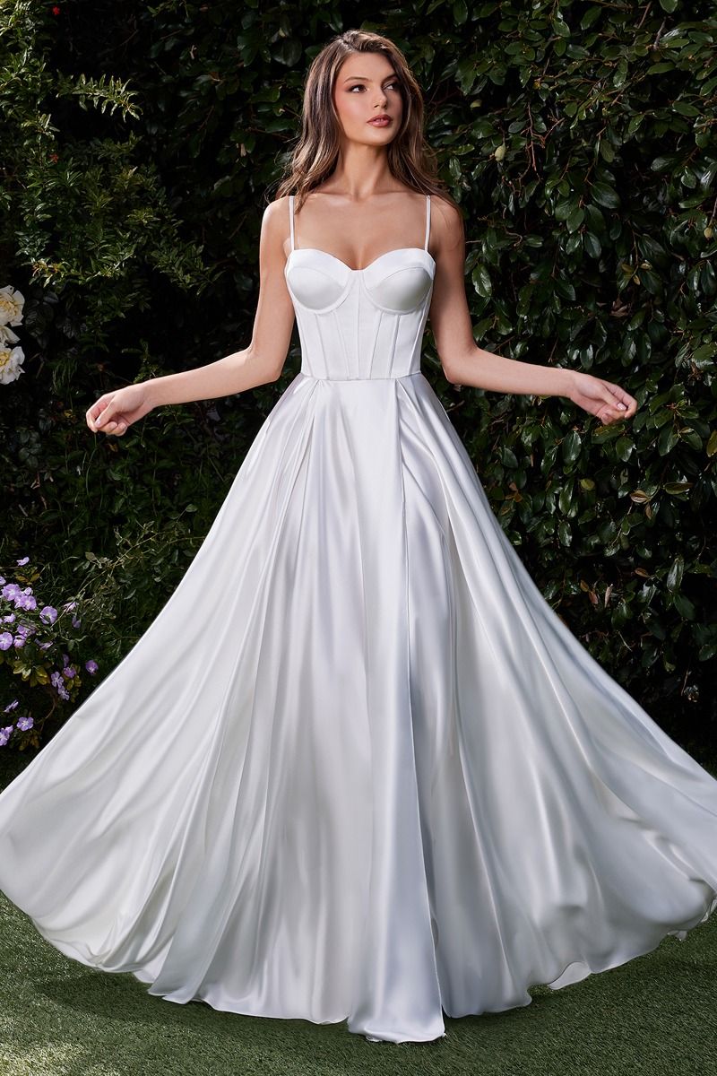Robe Selma - Blanc cassé - ROBE BUSTIER EN SATIN DE LUXE A-LINE