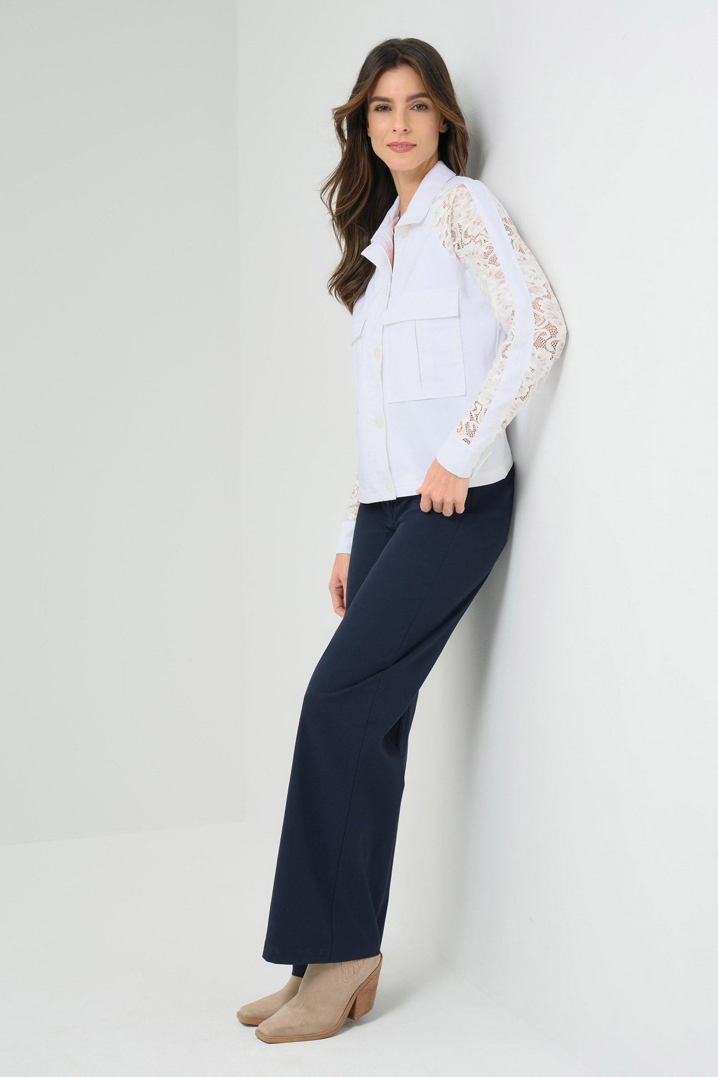 Sutton Lace Sleeve Trucker Jacket