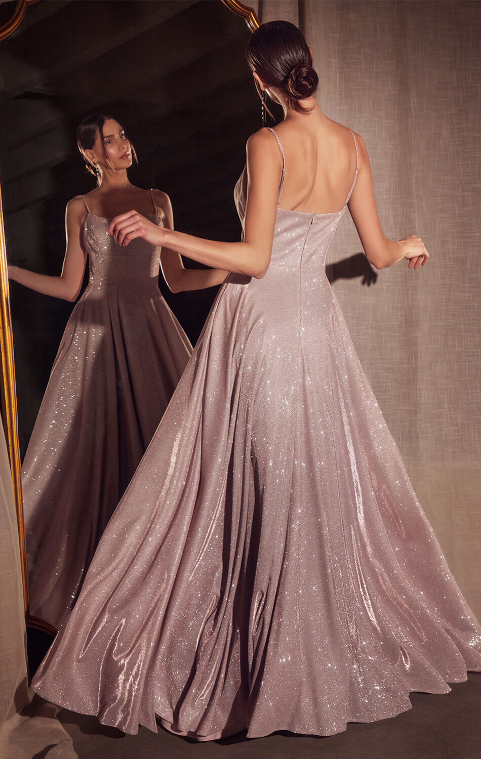 Robe Eileen - Élégante robe de soirée drapée pailletée