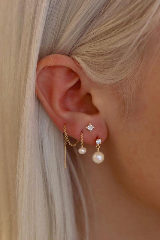 BOUCLES D'OREILLES PENDANTES EN PERLES CZ