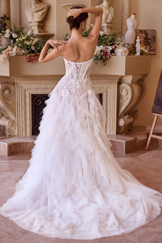 WL016 - Robe de mariée bustier taille basse à effet cascade - Andrea &amp; Leo