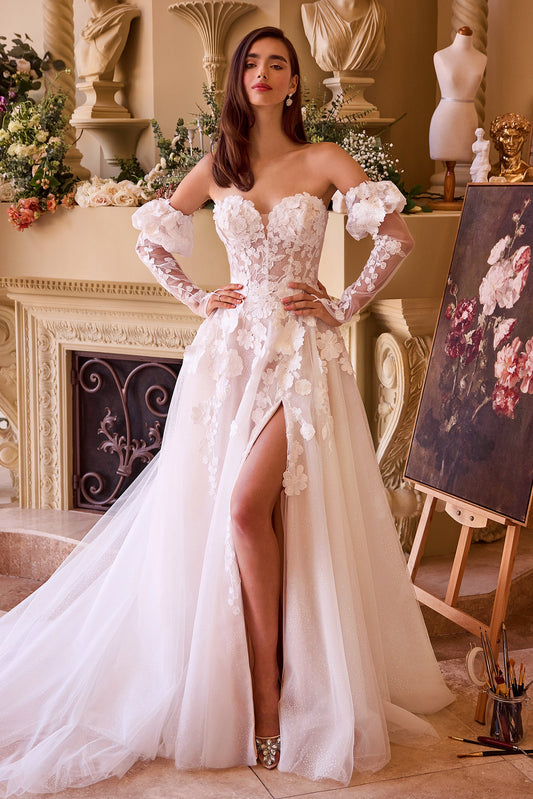 WL017 - Robe de mariée bustier ornée d'appliques florales - Andrea &amp; Leo