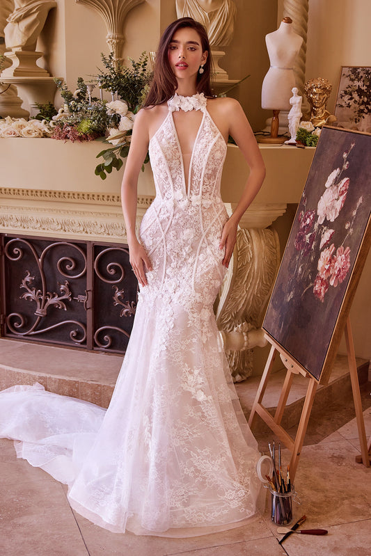 WL019 - Robe de mariée sirène en dentelle à col licou - Andrea &amp; Leo