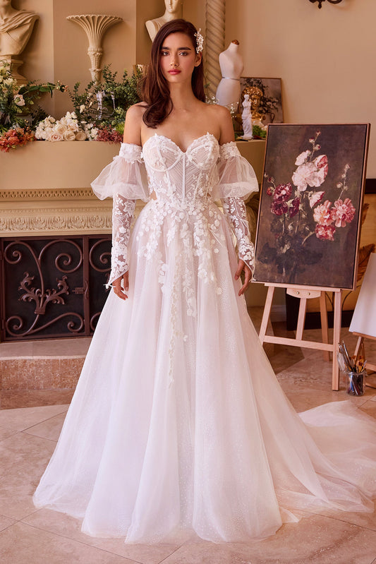 WL032 - Robe de mariée bustier à appliqués floraux - Andrea &amp; Leo