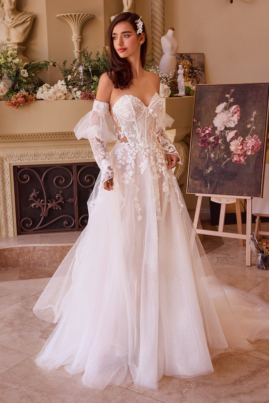 WL032 - Robe de mariée bustier à appliqués floraux - Andrea &amp; Leo