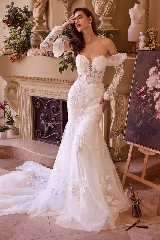 WL033 - Robe de mariée sirène bustier et manches - Andrea &amp; Leo