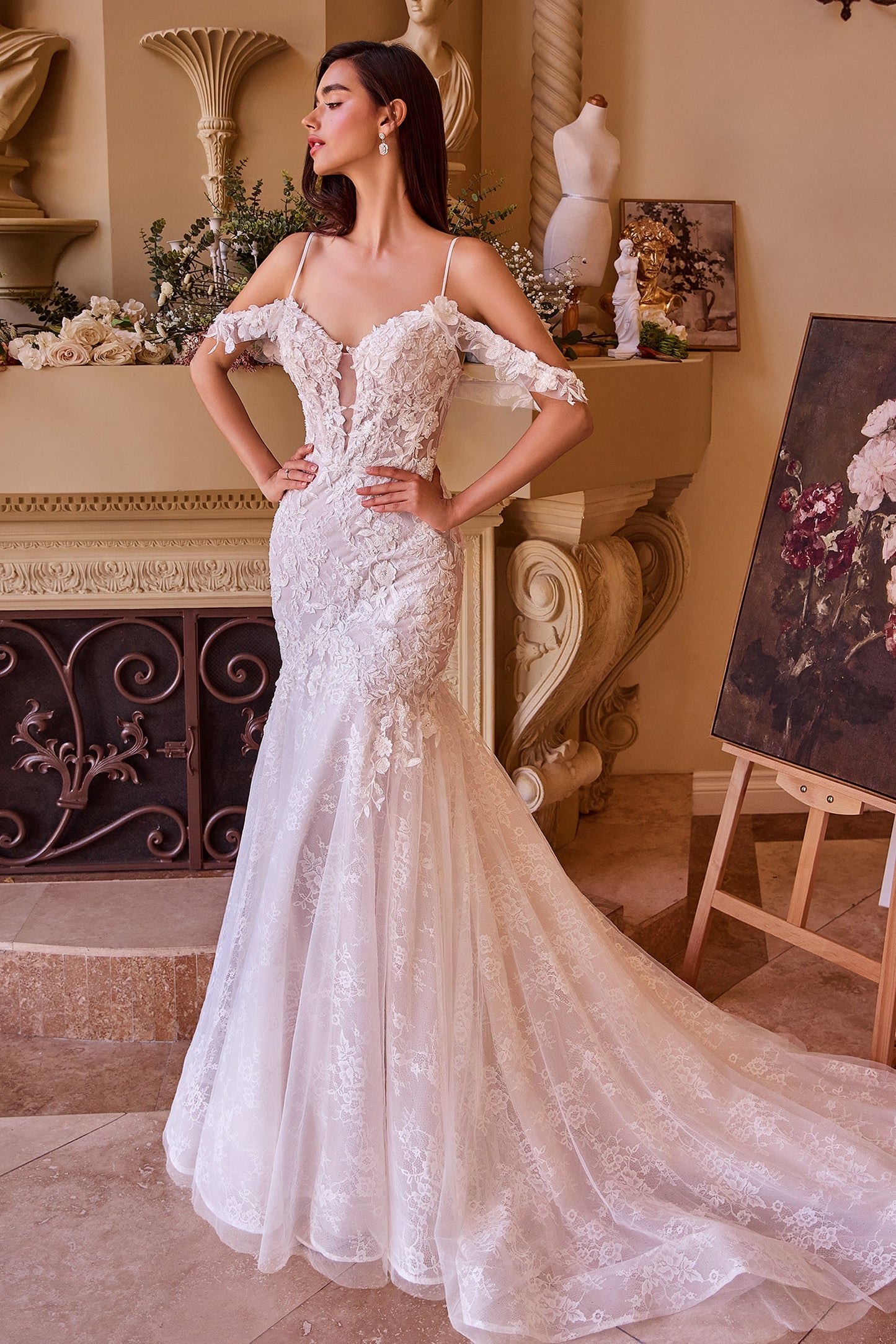 WL051 - Robe de mariée sirène ajustée en dentelle - Andrea &amp; Leo