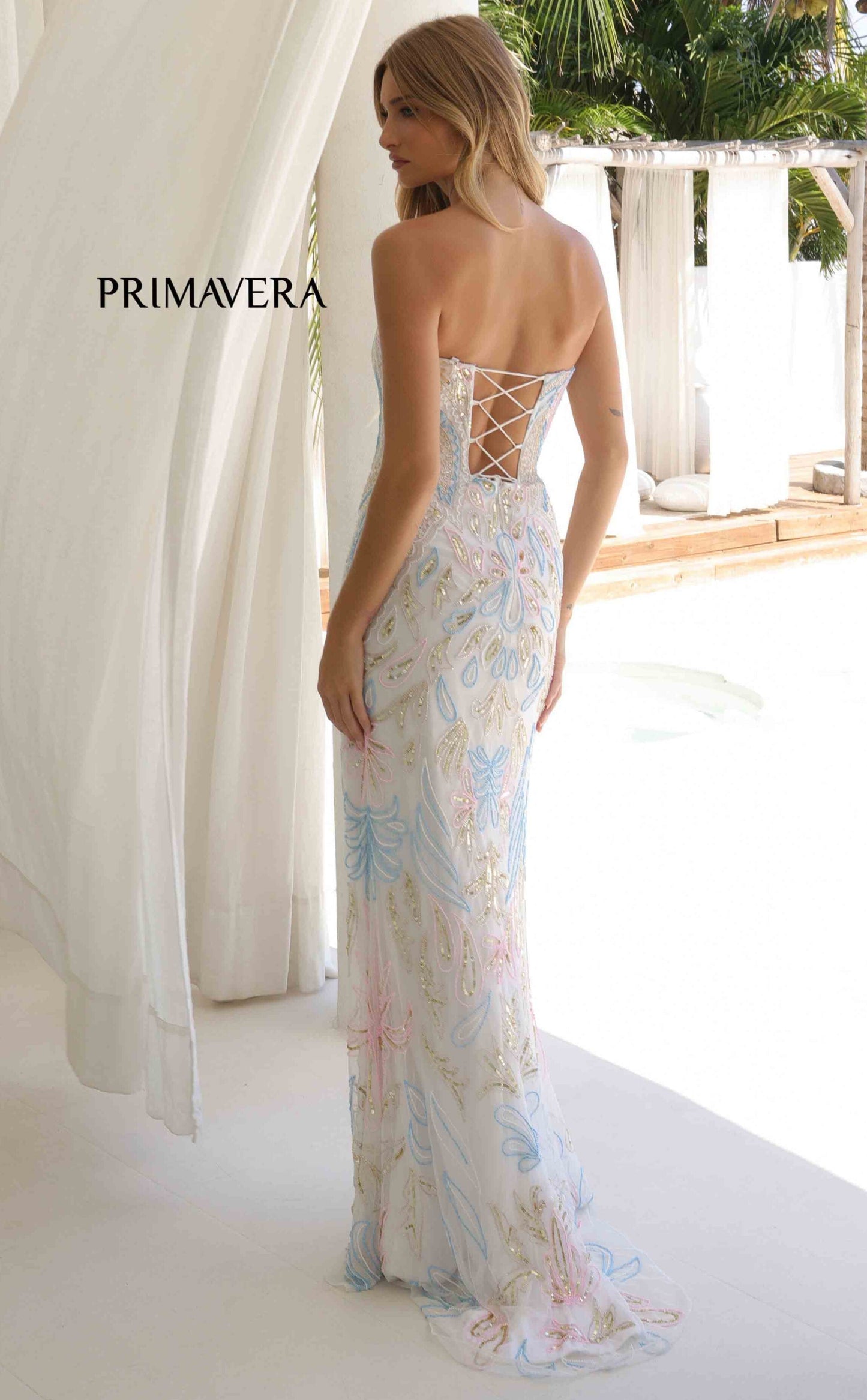 4331 - Primavera - Robe bustier perlée