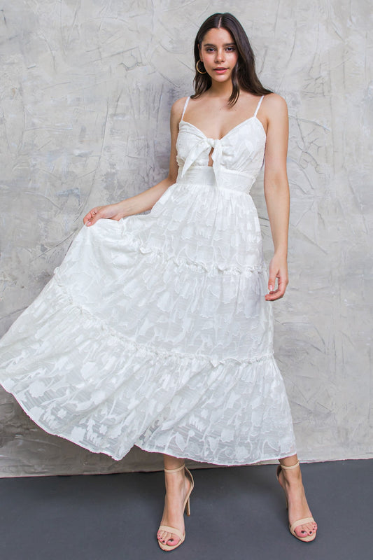 DAY DATE TEXTURED TIE FRONT DRESS