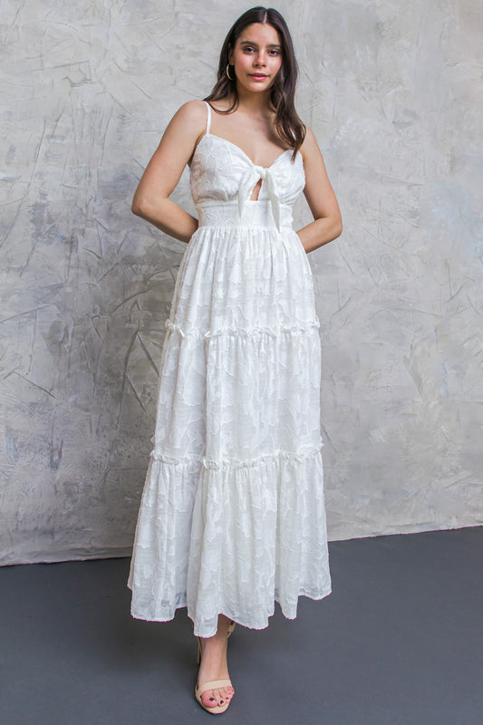 DAY DATE TEXTURED TIE FRONT DRESS