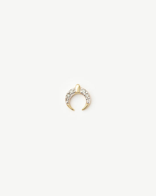 Fine Lucy Williams Horn Single Stud Earring | 14k Solid Gold/Diamond