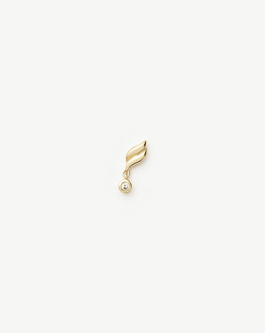 Fine Savi Single Stud Earring | 14k Solid Gold/Diamond
