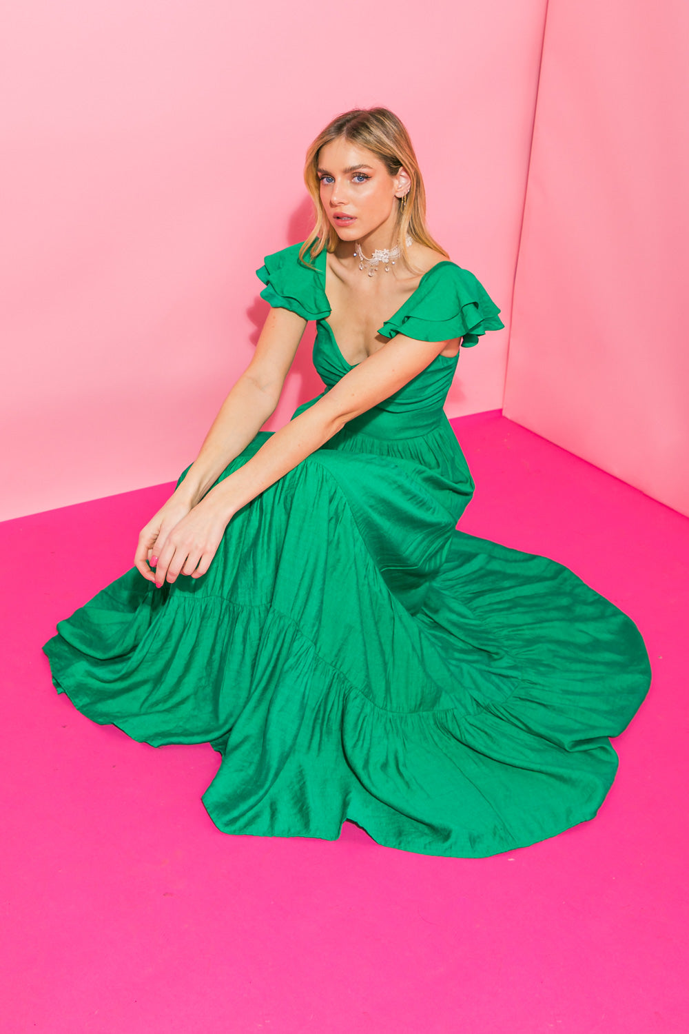 RVCA STEADY TIERED MAXI DRESS