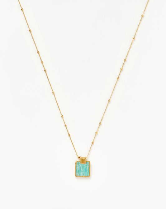 Lena Charm Necklace | 18k Gold Plated/Amazonite