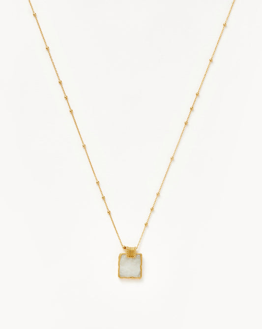 Lena Charm Necklace | 18k Gold Plated/Rainbow Moonstone