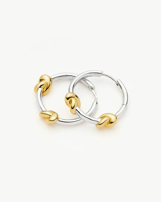 Lucy Williams Knot Small Hoop Earrings | Mixed Metal