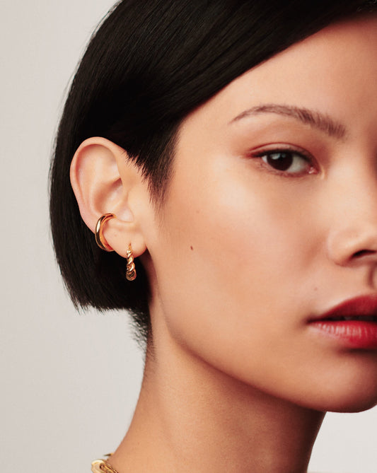 Small Tidal Hoop Earrings | 18k Gold Vermeil
