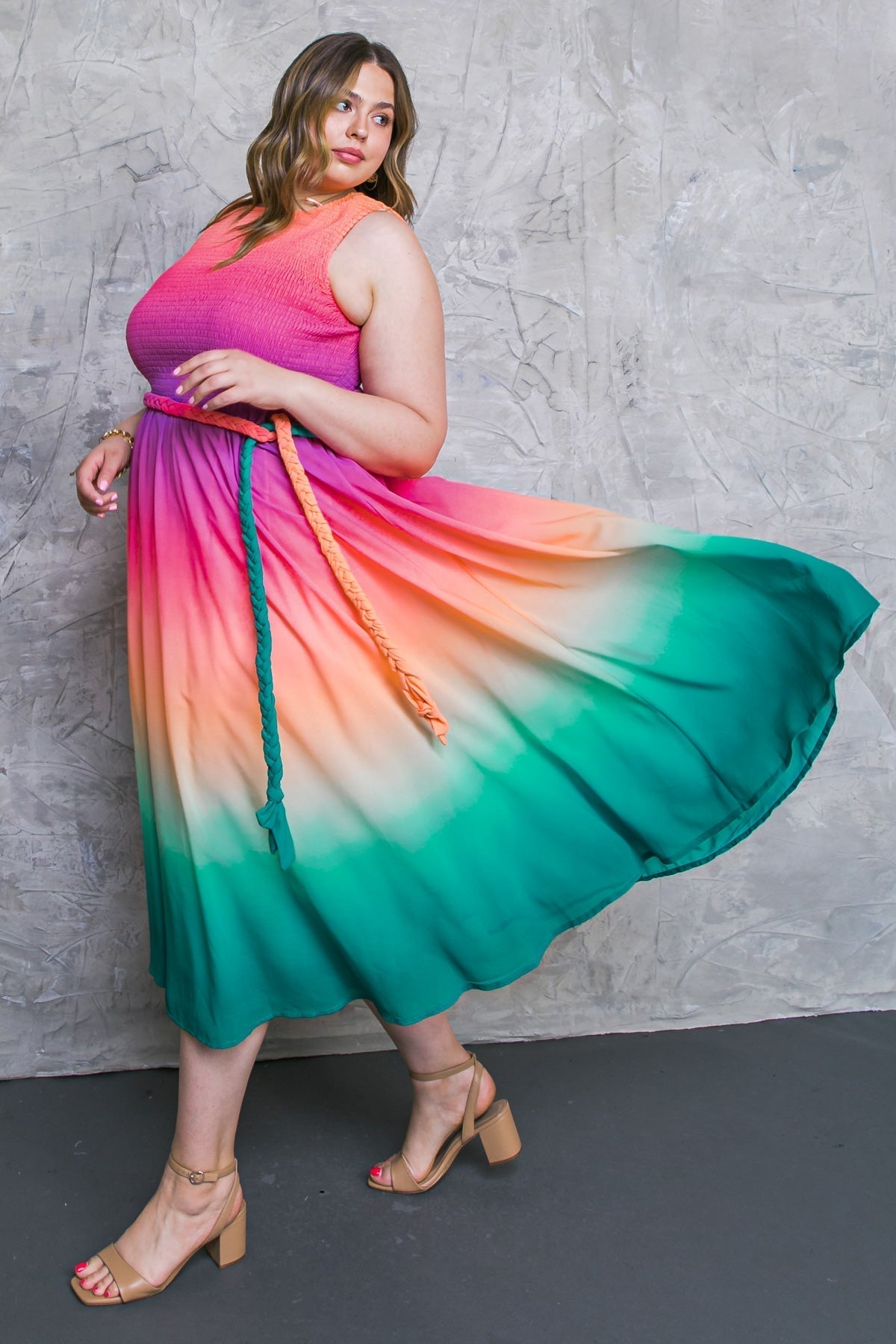 CATER TO YOU MULTI COLOR MIDI DRESS