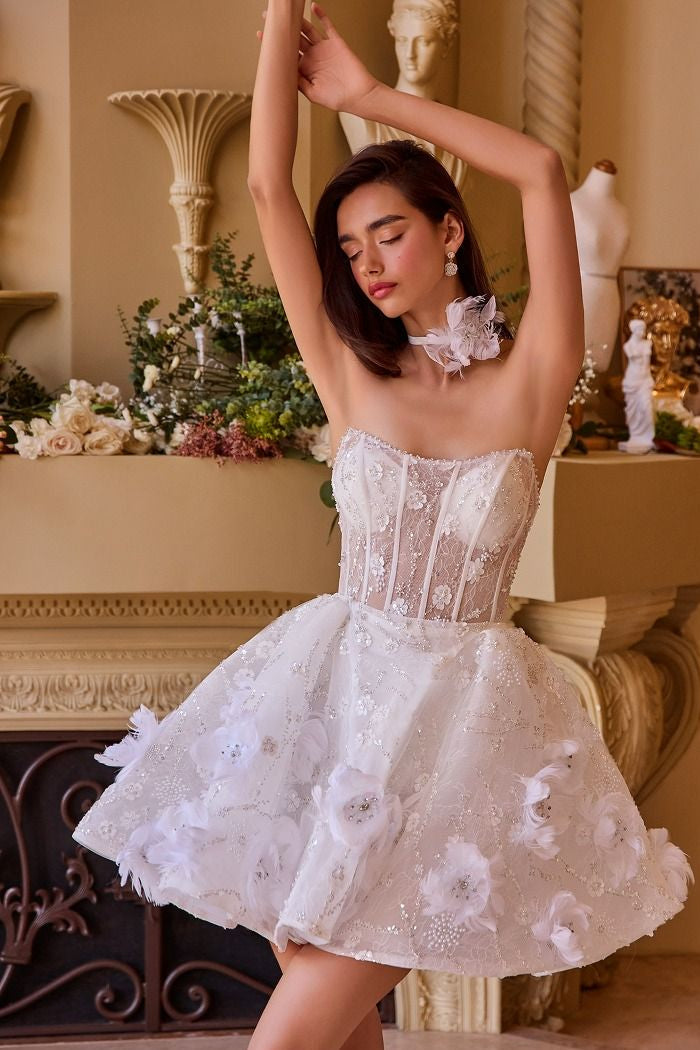WL025 - Robe de mariée mi-longue et tour de cou - Andrea &amp; Leo