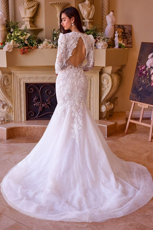 WL036 - Robe de mariée sirène en dentelle à manches longues - Andrea &amp; Leo