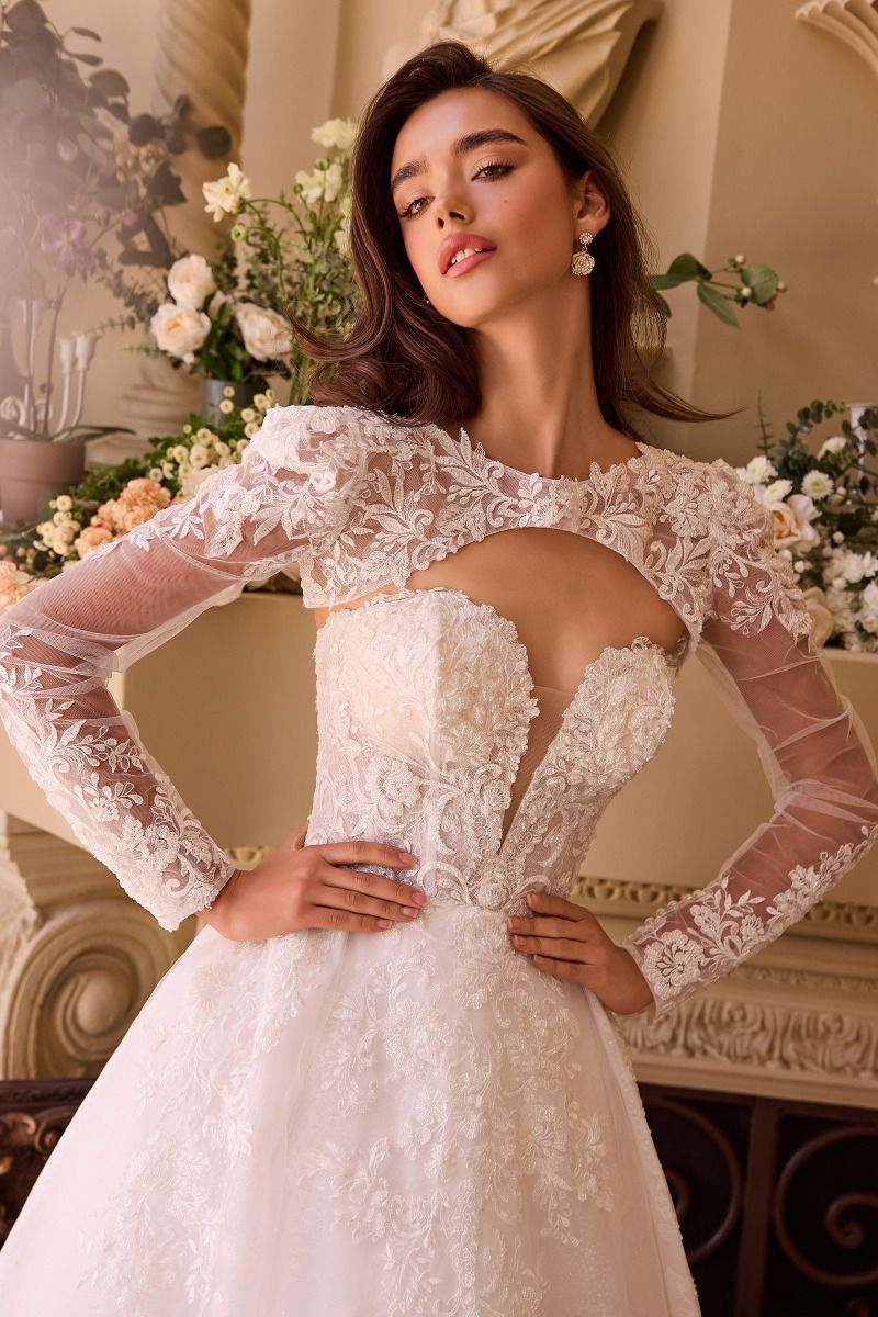 WL037 - Robe de mariée bustier et boléro en dentelle - Andrea &amp; Leo