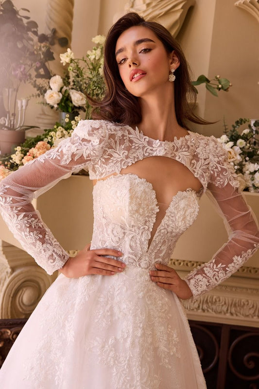 WL037 - Robe de mariée bustier et boléro en dentelle - Andrea &amp; Leo